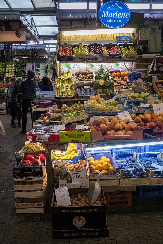 A fruit and vegetable stall A fruit and vegetable stall
