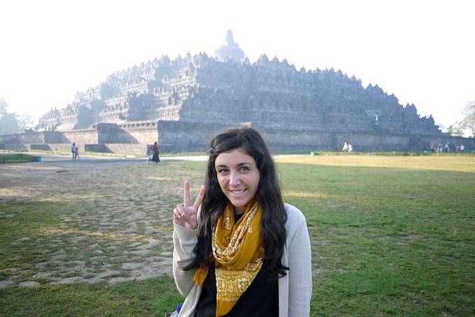 Outside the temple Outside the temple