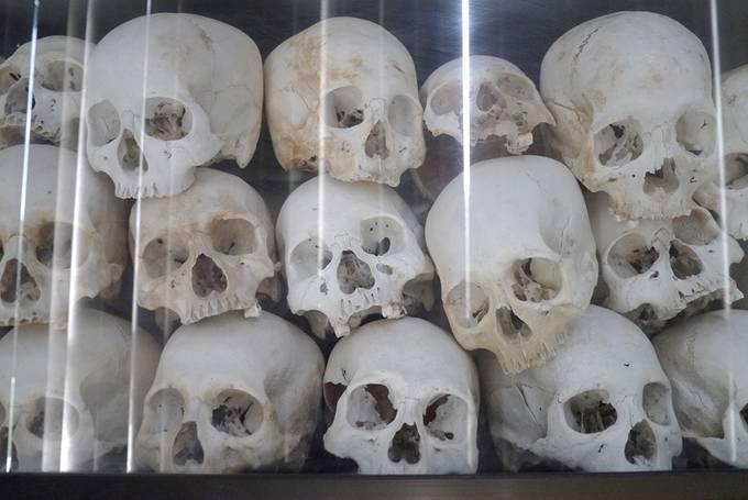 Skulls in the memorial building Skulls in the memorial building