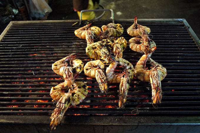 prawns on a grill prawns on a grill