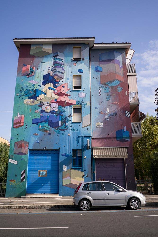 Colourful mural in Bologna Colourful mural in Bologna
