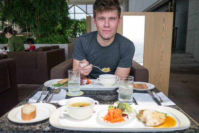 Colin eating lunch at the Park Hyatt Colin eating lunch at the Park Hyatt