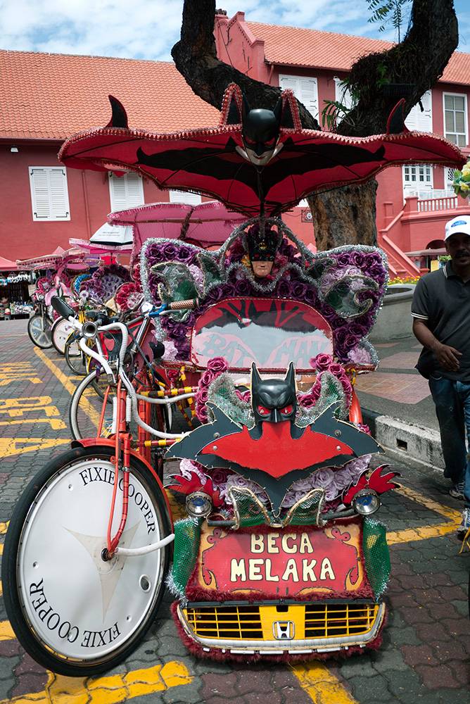 Trishaw decorated with Batman figures Trishaw decorated with Batman figures