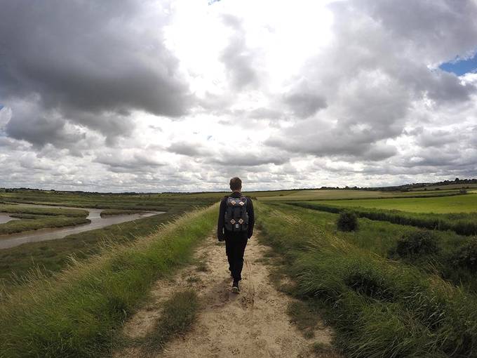 Walking the coastal path Walking the coastal path