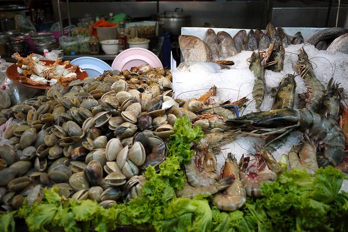 display of seafood display of seafood