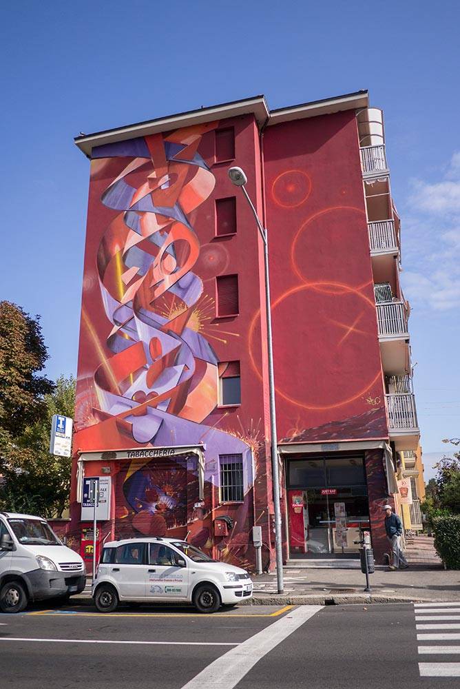 Colourful mural in Bologna Colourful mural in Bologna