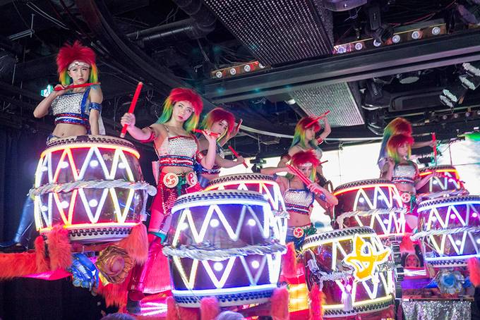 Girls playing the drums Girls playing the drums