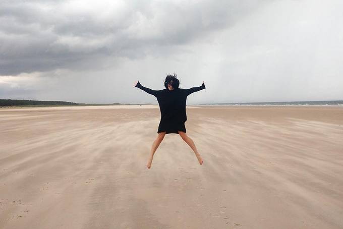 Jumping at the beach Jumping at the beach